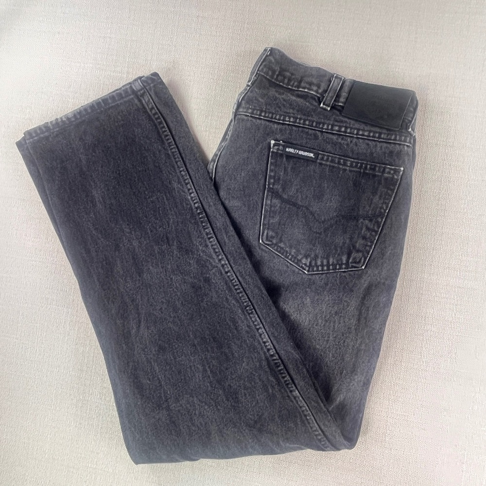 Harley Davidson Traditional Jeans Mens 38x30 Black Vintage 2004 Straight Leg